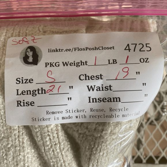 Others Follow Crew Sweater Striped SZ S Brown Cottagecore Neutral Minimalist - Picture 8 of 8